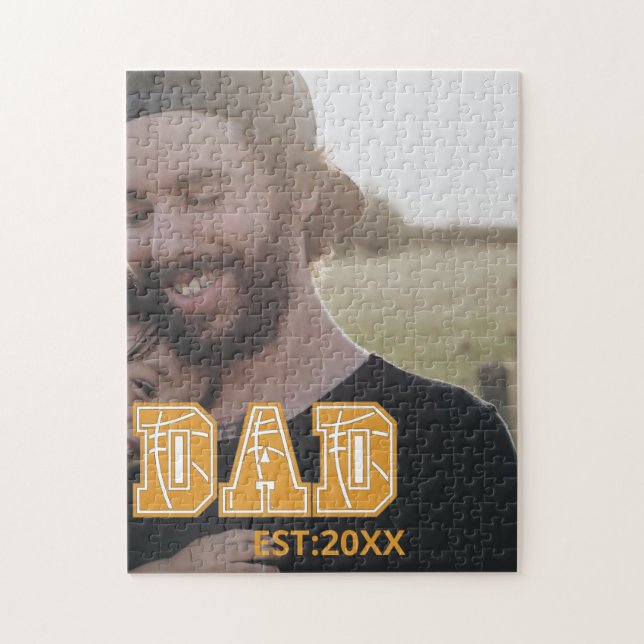 Anpassningsbar fotot Fars dag Sports Pappa Basketb Pussel (Vertikal)