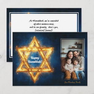 Anpassningsbar fotot Lycklig Hanukkah ✡️, David Po Julkort