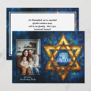 Anpassningsbar fotot Lycklig Hanukkah ✡️, David Po Julkort