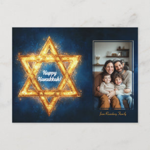 Anpassningsbar fotot Lycklig Hanukkah ✡️, David-st Vykort