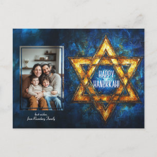 Anpassningsbar fotot Lycklig Hanukkah ✡️, David-st Vykort