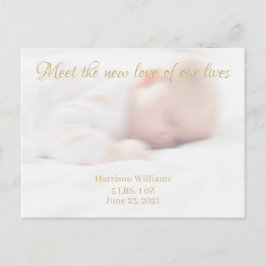 Anpassningsbar fotot namn Baby födelsekort för föd Helg Vykort