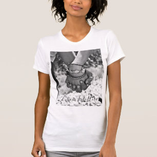 Anpassningsbar fotot-skift med text t shirt