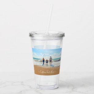 Anpassningsbar Fototext - akryl Tumbler dina foton Take Away Mugg