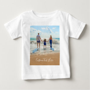 Anpassningsbar Fototext Baby T-shirt - din egen de
