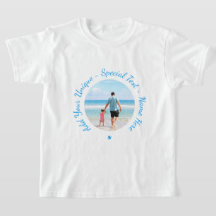 Anpassningsbar Fototext Kids T-Shirt Your Family P