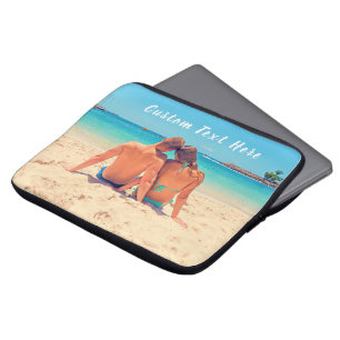 Anpassningsbar Fototext Laptop sleeve Din fotoutst