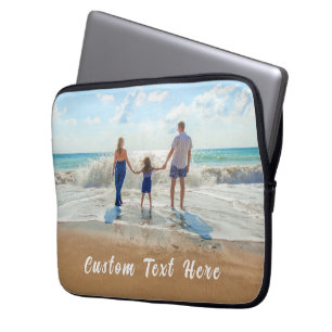Anpassningsbar Fototext Laptop sleeve dina familje
