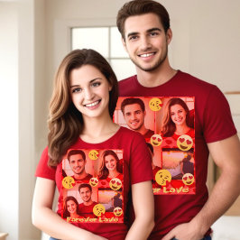 anpassningsbar-fototext personlig kärlek emoji t shirt