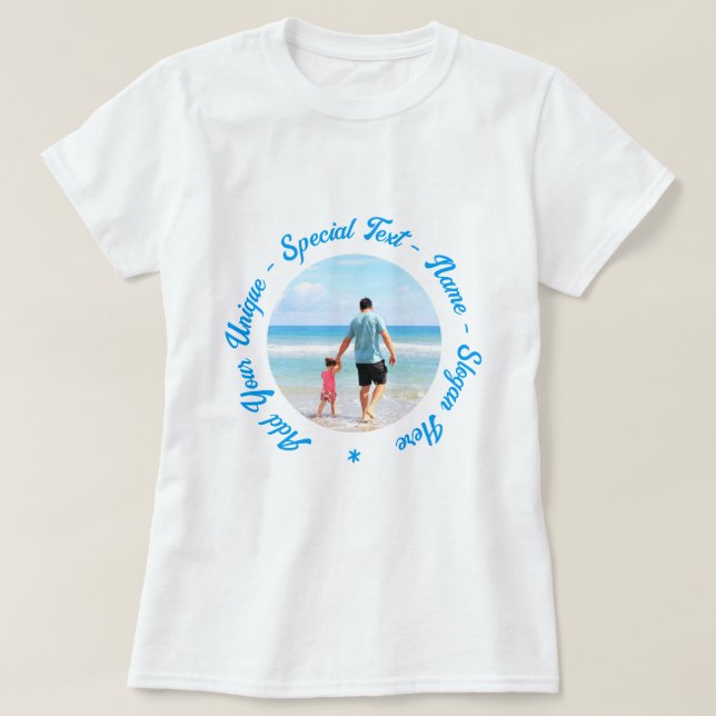 Anpassningsbar Fototext T-Shirt Your Family Photos (Design framsida)