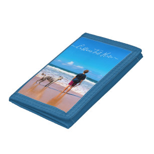 Anpassningsbar Fototext trifold Wallet Gift med fo