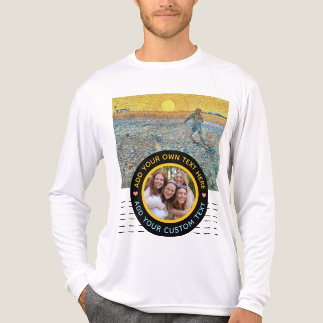 Anpassningsbar Fototext - Van Gogh Art Birthday He T Shirt (Framsida)