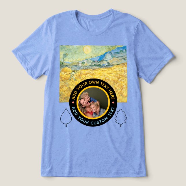 Anpassningsbar Fototext - Van Gogh Art Birthday He T Shirt (Design Framsida)