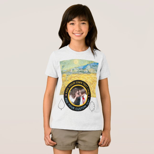 Anpassningsbar Fototext - Van Gogh Art Birthday He T Shirt (Framsida Full)