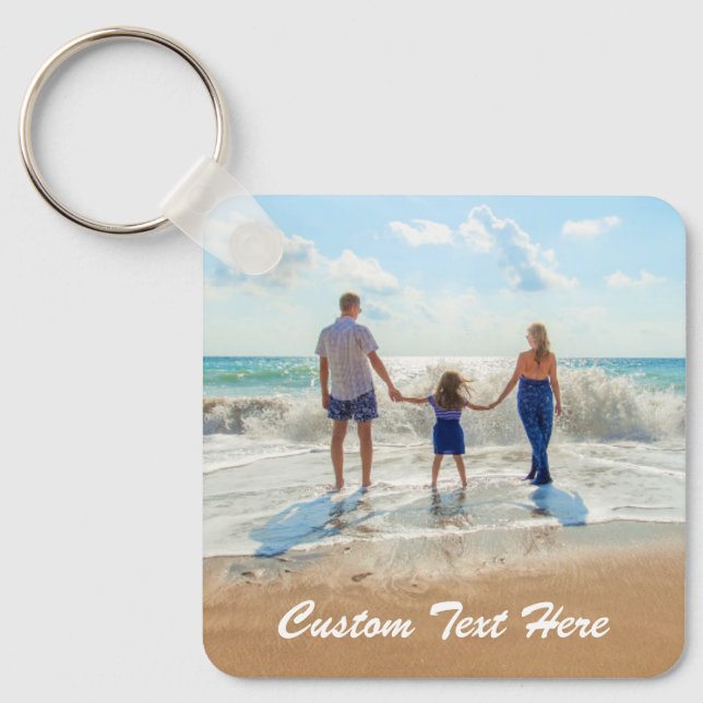 Anpassningsbar Fototextkedja din design - Sommar Nyckelring (Framsida)