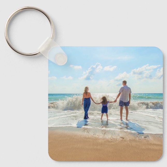 Anpassningsbar Fototextnyckelkedja ger dina familj Nyckelring (Framsida)