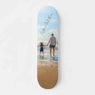 Anpassningsbar Fototextskateboard - Familj Mini Skateboard Bräda 18,5 Cm