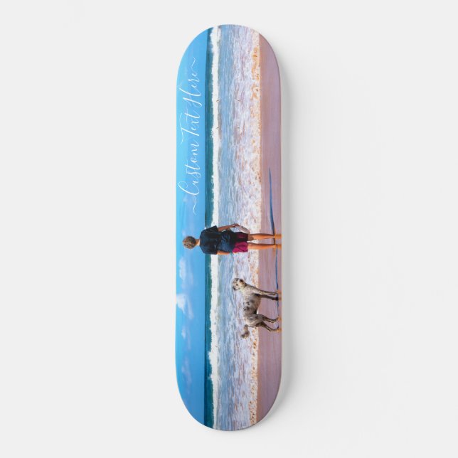 Anpassningsbar Fototextskateboard med foton Mini Skateboard Bräda 18,5 Cm (Framsida)
