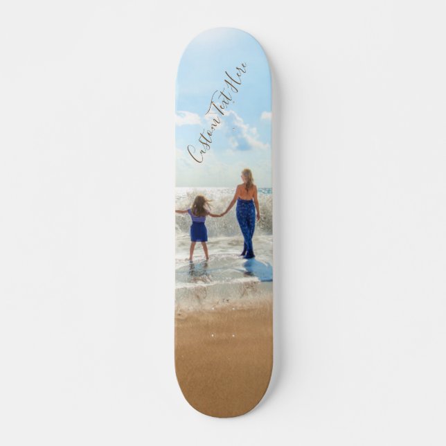Anpassningsbar Fototextskateboard - Sommar Mini Skateboard Bräda 18,5 Cm (Framsida)
