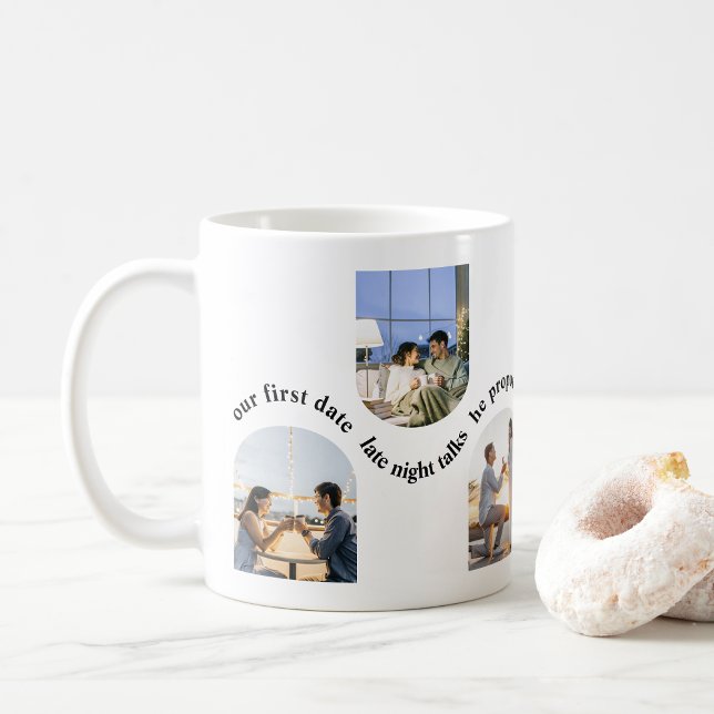Anpassningsbar Fototidslinje - Bröllop Gift för pa Kaffemugg (Skapare uppladdad)
