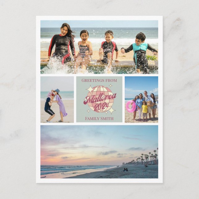 Anpassningsbar fotoutställning för Mallorca-familj Vykort (Framsida)