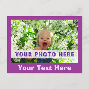 Anpassningsbar Fotovykort, din text nedanför Bild Vykort