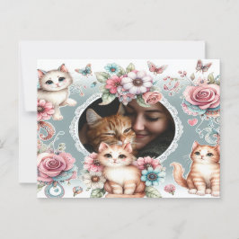 Anpassningsbar Fotovykort för katt Mamma och Djurä Vykort