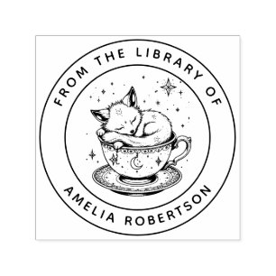 Anpassningsbar Fox Bookplate Frimärke Självfärgande Stämpel