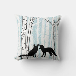 Anpassningsbar Foxes, Buck, Doe, Birch Träd Dekora Kudde