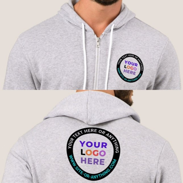 Anpassningsbar fram och tillbaka text | Enkel Logo T Shirt (Front and Back Print Hoodie
)