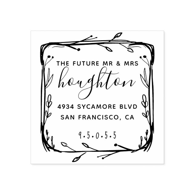 Anpassningsbar Framtiden för Bröllop Returadress Stämpel (Tryck)
