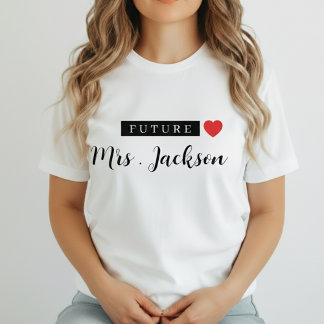 Anpassningsbar Framtiden fru Bröllop Monogram T-Sh T Shirt