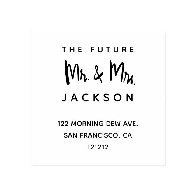 Anpassningsbar Framtiden, herr och fru Returadress Stämpel (Tryck)