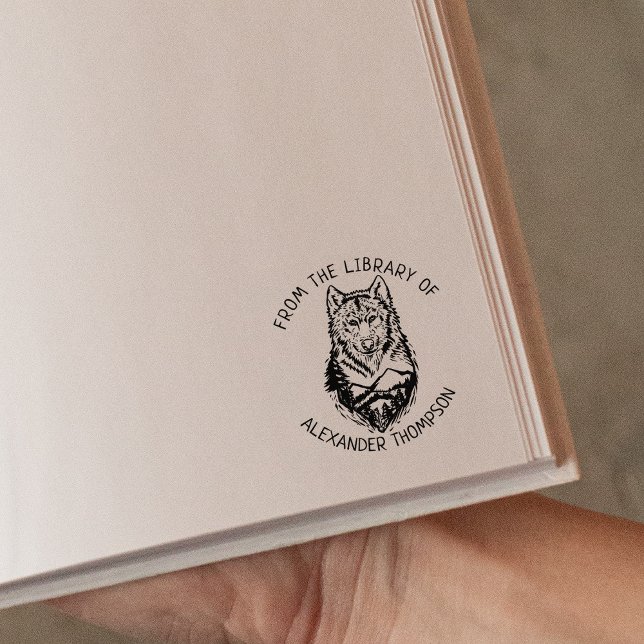 Anpassningsbar från Bibliotek, Varg Bok Stämpel (Skapare uppladdad)