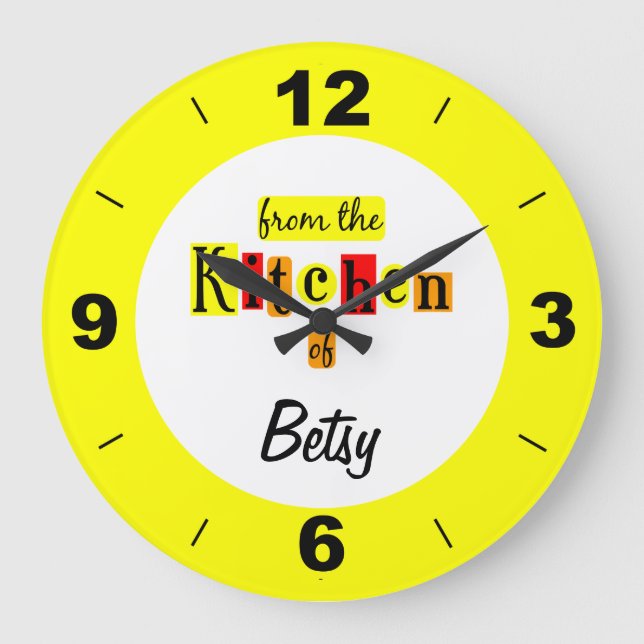 Anpassningsbar från Gult-klocka Stor Klocka (Framsida)