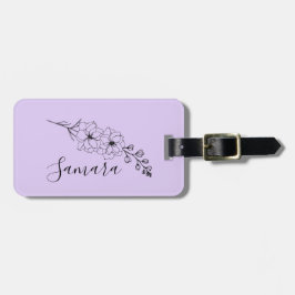 Anpassningsbar från juli Delphinium Birth Flower G Bagagebricka