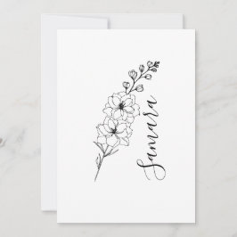 Anpassningsbar från juli Delphinium Birth Flower G Inbjudningar