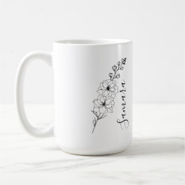 Anpassningsbar från juli Delphinium Birth Flower G Kaffemugg