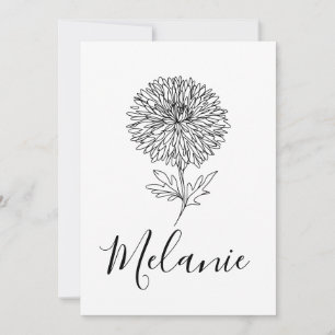 Anpassningsbar från september Aster Birth Flower G Inbjudningar