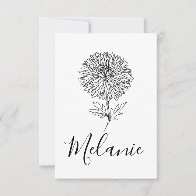 Anpassningsbar från september Aster Birth Flower G Tack Kort (Framsida)