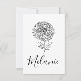 Anpassningsbar från september Aster Birth Flower G Tack Kort