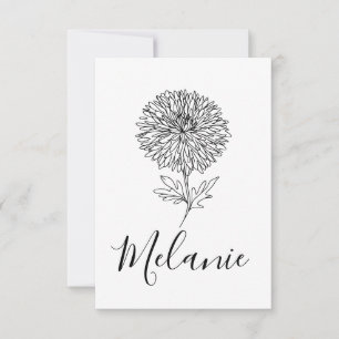 Anpassningsbar från september Aster Birth Flower G Tack Kort