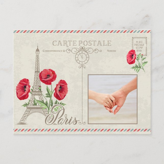 Anpassningsbar-Frankrike-vykort, Paris-fotokort Vykort (Framsida)