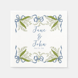 Anpassningsbar Fransk Blommigt Bröllop Napkins Pappersservett