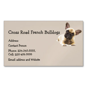 Anpassningsbar Fransk Bulldog Hund Pet Animal Logo Magnetiska Visitkort