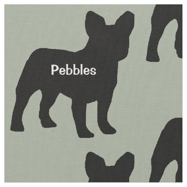Anpassningsbar Fransk Bulldog Hund Silhouette Tyg (Närbild)