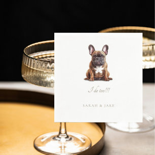 Anpassningsbar Fransk Bulldog Pet Bröllop Pappersservett