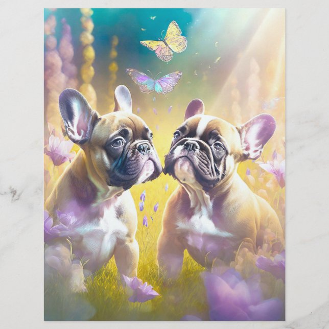 Anpassningsbar fransk bulldoggavel flyer med avriv (Baksidan)