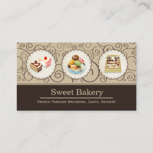Anpassningsbar Fransk Parisian Macarons Chocolate Visitkort