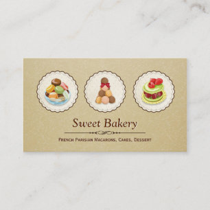 Anpassningsbar Fransk Parisian Macarons Dessert Ba Visitkort